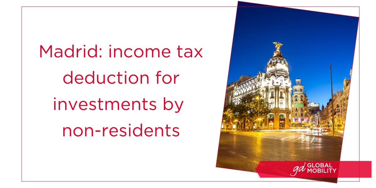 Madrid: income tax deduction for investments by non-residents